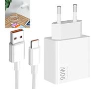 90W Cargador Turbo Hypercharge con Cable USB C 1M de 6A para Xiaomi 14T 14 13 Ultra POCO X7 Pro F6 X4 5G, Cargador de Carga Rápida para Redmi Note 13 14 Pro 5G 14T 13T POCO Pad M6 Mi 10T Lite