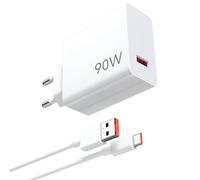 90W Cargador USB y Cable USB C para Xiaomi 15 Ultra 14 13 Ultra Poco X7 Pro Poco F7 Pro, HyperCharge Turbo Carga Rápida Adaptador Cargador y Tipo C Cable 1Metro para Redmi K80 Redmi Turbo 4