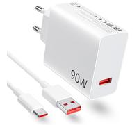 90W para Turbo Cargador Rápido con 6A Cable USB C 1m para Redmi Note 15 Pro | 90 Watt Adaptador de Cargador Rápido para Hyper-Charge para Xiaomi 17 15 Ultra 15 Pro POCO X8 X7 Pro F8 Ultra M7 M8 Pro C85