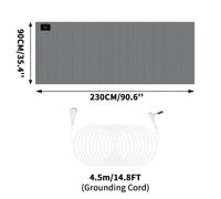 (90x230CM Grey)Grounding Mat Earthing Grounding Bed Sheet with 10% Silver Fiber & 90% Organic Cotton Natural Wellness and Healthy Earth Energy