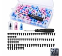 91 Piezas Kit Repara Pinchazos Coche, Clavo de Goma para Neumáticos con Destornillador, Tapones Reparadores para Ruedas Sin Cámara, Clavos de Reparación de Neumáticos para Moto SUV Camión Bicicleta
