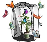91 x 61 x 59 cm, grande, Portalbe, kits de hábitat de mariposas de insectos, jaula de red de malla de jardín, palo de terrario, tanque de recinto de tarántula, granja de mariposas, faunario de casa
