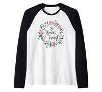91 Years Loved Men Women Floral 91 Years Old 91th Birthday Camiseta Manga Raglan