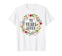 91 Years Old 91st Birthday Women Cool 91 Years Loved Camiseta