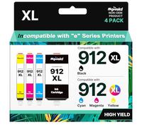 912 912xl compatible para HP 912 xl para HP OfficeJet 8010 8012 8013 8014 8015 8017 8018 para OfficeJet Pro 8022 8023 8024 8025 8030(negro, cian, magenta amarillo, 4-amarillo Pack)