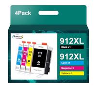 912 Cartuchos de impresora 912 XL compatibles con HP 912 cartuchos de impresora 912XL Multipack para HP OfficeJet Pro 8022 8020 8023 8024 8025 OfficeJet 8010 8012 8014 (negro, cian, magenta y amarillo