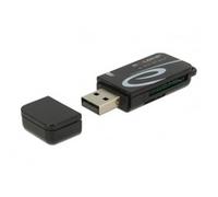91602 lector de tarjeta USB 2.0 Negro, Lector de tarjetas negro, MMC, MMC Mobile, MMC+, MMCmicro, MicroSD (TransFlash), MicroSDHC, MicroSDXC, MiniSD, RS-MMC, SD,..., Negro, 480 Mbit/s, Android 10.0+,