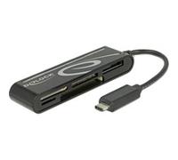 91739 lector de tarjeta USB 2.0 Negro, Lector de tarjetas negro, CF, CF Tipo II, MMC, MS PRO Duo, Memoria extraíble, MicroSD (TransFlash), MicroSDHC, MicroSDXC,..., Negro, 480 Mbit/s, 2048 GB, USB 2.0