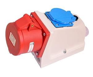 91750 CEE - Enchufe de pared (32 A, 400 V, IP44, 5 polos, enchufe Schuko con fusible de alta corriente)