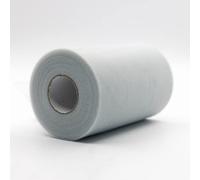 91m x 15 cm! Rollo de tul con carrete de tela para scrafts, decoraciones, tutú, bodas, disfraces, faldas, fiestas, regalo, arco, baby shower, muchos colores disponibles. (Gris Plateado)
