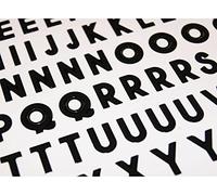 92 pegatinas - Alfabeto y números - Negro