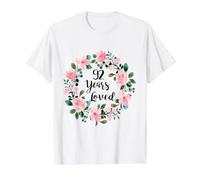 92 Years Loved Men Women 92 Years Old Cool 92nd Birthday Camiseta gráfica económica, Hombre, Blanco, S
