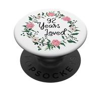 92 Years Loved Men Women Floral 92 Years Old 92th Birthday PopSockets PopGrip Adhesivo