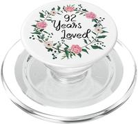 92 Years Loved Men Women Floral 92 Years Old 92th Birthday PopSockets PopGrip para MagSafe