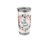 92 Years Loved Women Men 92 Years Old 92th Birthday Vaso térmico de acero inoxidable de doble pared