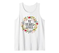 92 Years Old 92nd Birthday Women Cool 92 Years Loved Camiseta sin Mangas
