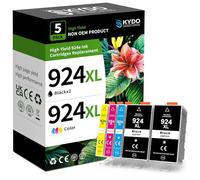 924 Cartuchos 924XL con Chip Compatibles para HP 924 EvoMore 924E 924XL para HP OfficeJet Pro 8120 8122 8123 8125 8128 8130 8132 8133 8134 8135 Cartuchos (5-per)