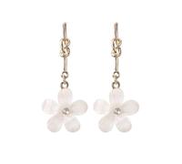 925 Aguja de Plata Fresca Margarita Blanca Borla Perla Pendientes Hermosos Pendientes Para Mujer, talla única, Cobre, Sin piedra preciosa
