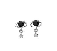 925 Creative Cute Universe Planet Zircon Women Christmas Party Banquet Jewelry High-End Earrings