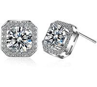 925 Earrings For Women,925 Cubic Zirconia Earrings Girl Diamond Earrings with White Earrings/White