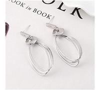 925 Earrings For Women,Hollow Geometric Earrings Textured Letters Earrings European S925 Needle Earrings Ear Jewelry/