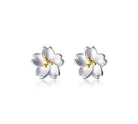 925 Flower Women's Cherry Blossom Plant Fashion Elegant Jewelry High-End Earrings