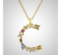 925 Letra de Oro de Plata de Ley M Colgante Inicial F COLLA DE ALFABET Monograma ÓSPEJOS Accesorios DE Mujeres JOYEROS