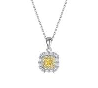 925 Pendant Necklace, Fashion for Women with Yellow and White Necklaces 1.7CM, Sterling Silver, Cubic Zirconia