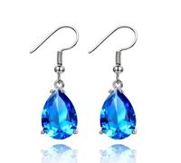 925 Pendientes de caída para mujeres Pendientes de boda de piedras preciosas de topacio de 10x14 mm con piedras regalos de joyería de moda hechas en China