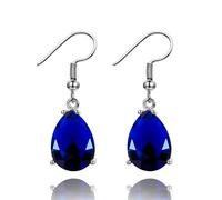925 Pendientes de caída para mujeres Pendientes de boda de piedras preciosas de topacio de 10x14 mm con piedras regalos de joyería de moda hechas en China