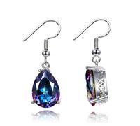 925 Pendientes de caída para mujeres Pendientes de boda de piedras preciosas de topacio de 10x14 mm con piedras regalos de joyería de moda hechas en China
