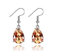 925 Pendientes de caída para mujeres Pendientes de boda de piedras preciosas de topacio de 10x14 mm con piedras regalos de joyería de moda hechas en China