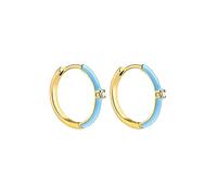 925 Pendientes de Plata esterlina Mujeres, Pendientes de aro para Mujeres Elegantes Zirconia Esmalte Pendientes de ílago hipoalergénico Joyas perforadoras