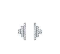 925 Silber Ohrringe, Ohrstecker Silber Geometrisch mit Zirkonia Geschenk Beste Freundin