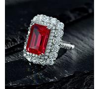 925 Silver Sterling 10 * 14 mm Ruby Carbon Diamond Diamond Jewelry