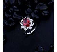 925 Silver Sterling 8 * 11 mm Ruby Carbon Diamond Diamond Jewelry