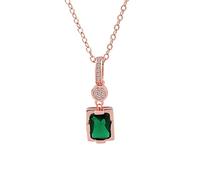 925 Silver Women Fashion New Jewelry Classic Rectangle Vintage Temperament Vintage Stone Cabecillo Colgante Simple Rose Rose