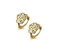 925 Small Hollow Rose Wreath Round Pendant Ladies Fashion Party Jewelry High-End Earrings