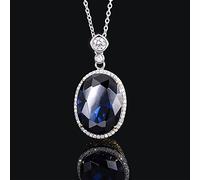925 Solid 15 * 20 mm Ruby Sapphire Gemstone Collares Colgantes para Mujeres Regalos Femeninos