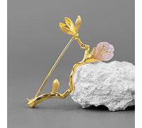 925 Sterling Silver Aquamarine Brooches New Fine Jewelry Classic Chinese Style Elegant Anniversary Ladies Brooch