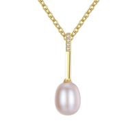 925 Sterling Silver Charm Necklace for Women Oval Pearl Pendant Necklaces