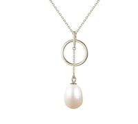 925 Sterling Silver Gold Women's Necklace Pearl and Hollow Round Pendant Necklaces