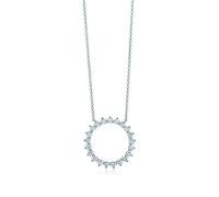 925 Sterling Silver Love Twinkle Teardrop Inlay Zircon Sun halsband