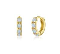 925 Sterling Silver Natural Opal Hoop Earrings for Women - A Timeless Gift of Nature's Finest Beauty