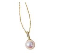 925 Sterling Silver Necklace for Women Elegant 12Mm Champagne White Purple Pearl Pendant Necklaces