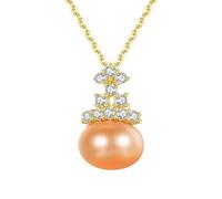 925 Sterling Silver Pendant Cute Necklace for Women with Cubic Zirconia and Pearl Necklaces