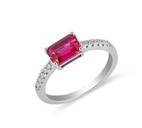 925 STERLING SILVER Sparkling Ruby Carbond Diamond Diamond Engagement Rings Regalos de joyería de bodas