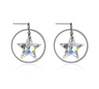 925 Sterling Silver Stud Pendientes Star Diseño Cubic Zirconia Joyería Moda Mujeres Brillantes Elegantes