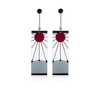 925 Sterling Silver Tanjiro Earrings,anime Demon Slayer Cosplay Tanjiro Black Earrings Ear Clip Kimetsu No Yaiba Hanafuda Halloween for Men Women Earr