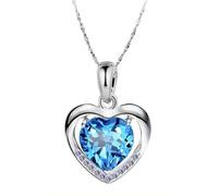 925 Sterling Silver Womens Heart Shaped Necklace